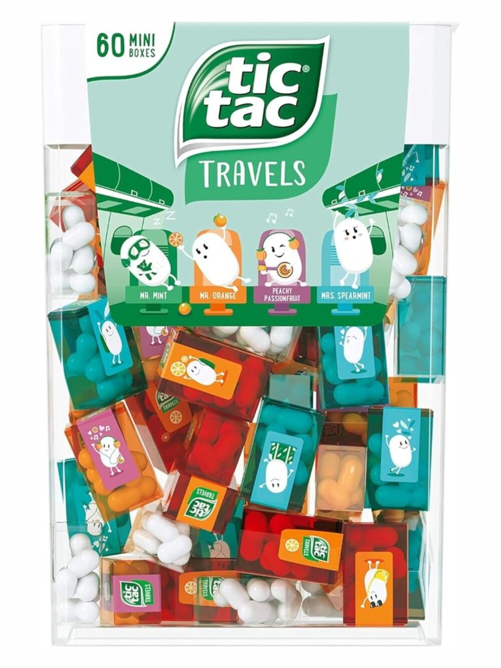 Box with 60 Mini Boxes Mint, Orange, Spearmint, Peach and Passion fruit 234g by